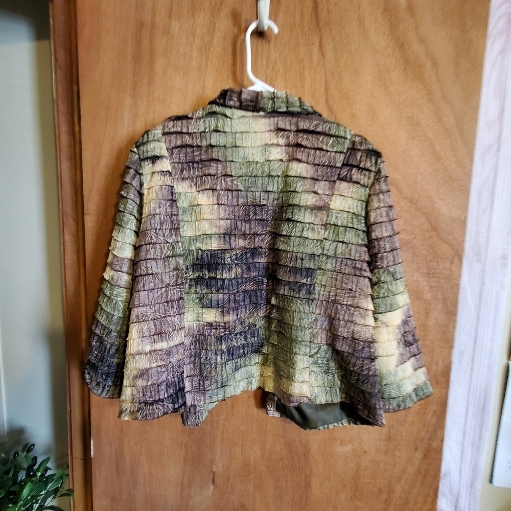 DRESSBARN OPEN DINNER JACKET. COVER UP. OFFICE. SZ XL. PURPLE GREEN - Picture 6 of 7